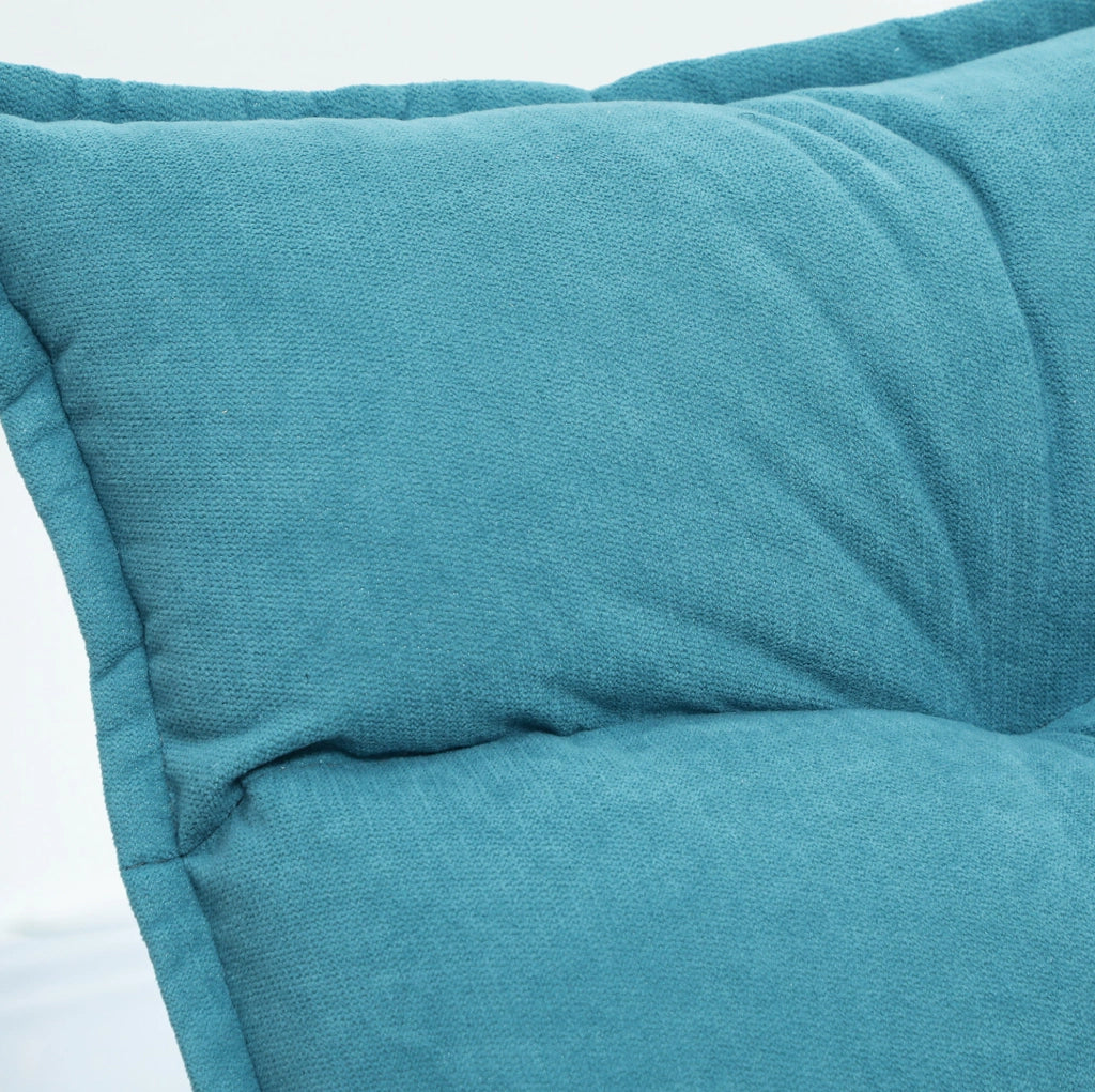 Poltrona da pavimento girevole blu con schienale regolabile