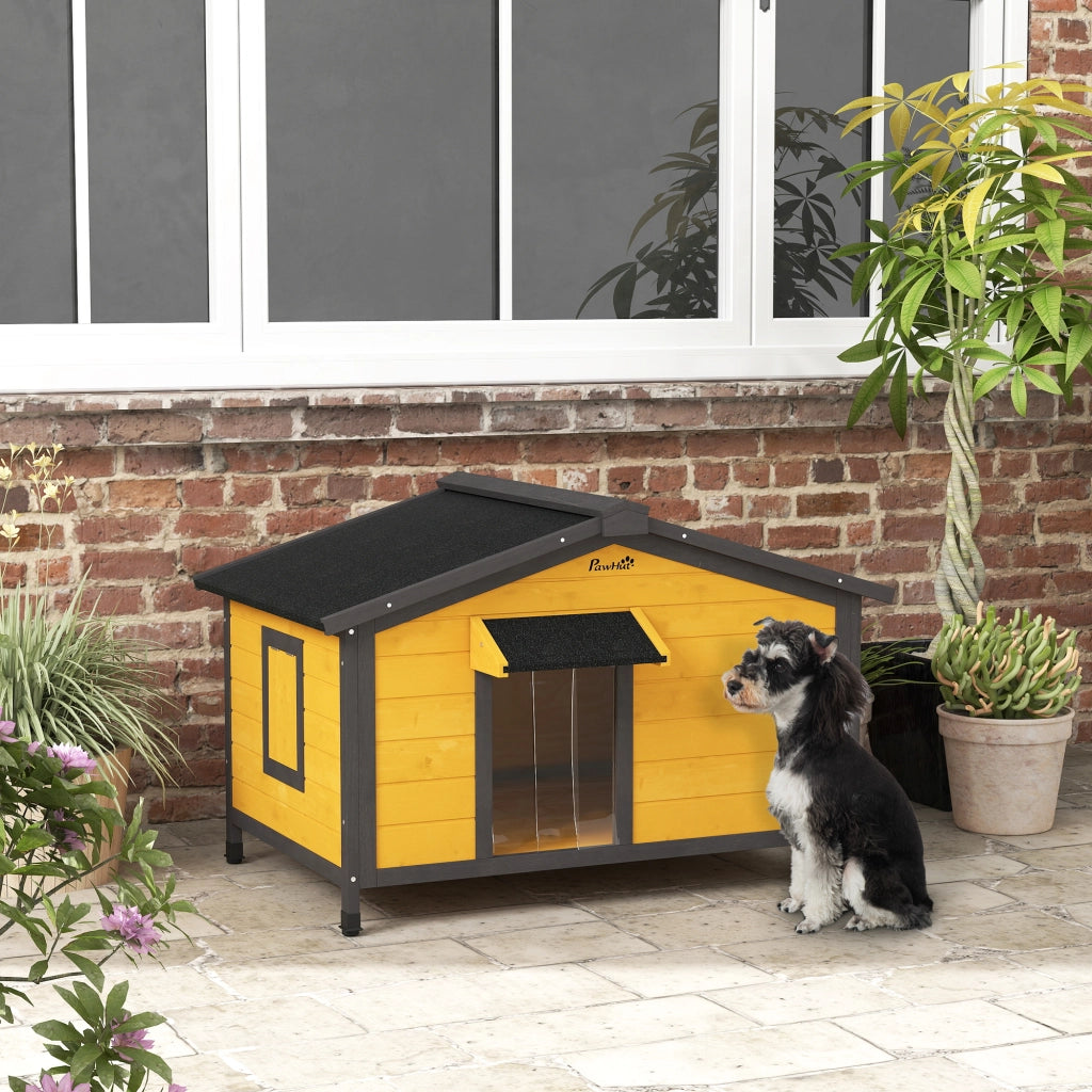 Casetta per Cani Esterno con Tetto Asfaltato ¨C zephmum ¨C Legno Naturale 97x72x65 cm
