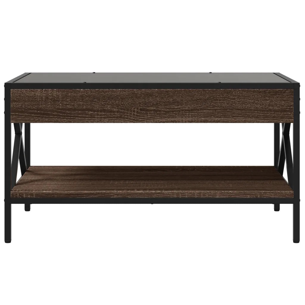 Tavolino da Salotto con LED Infinity Rovere Marrone 70x50x38 cm