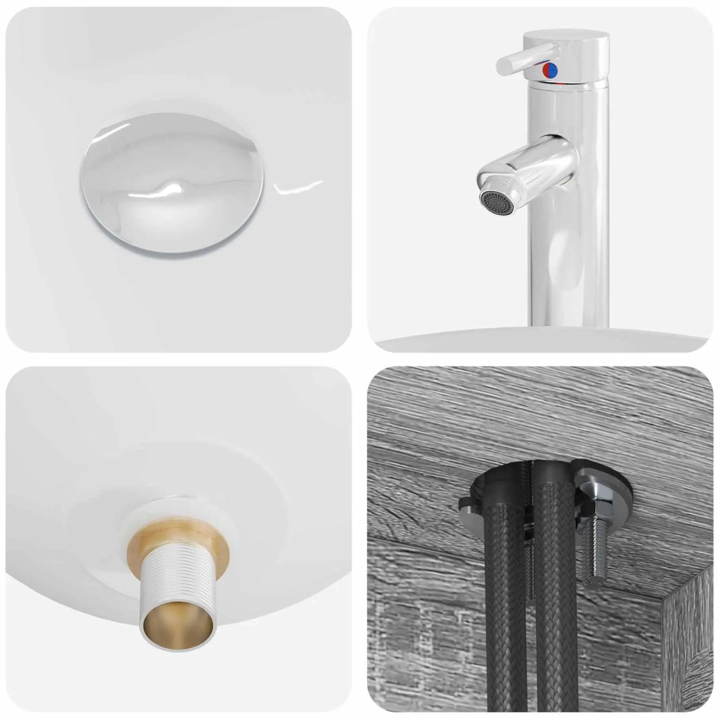Set di mobili per il bagno 3 pz Sonoma grigio 3405960