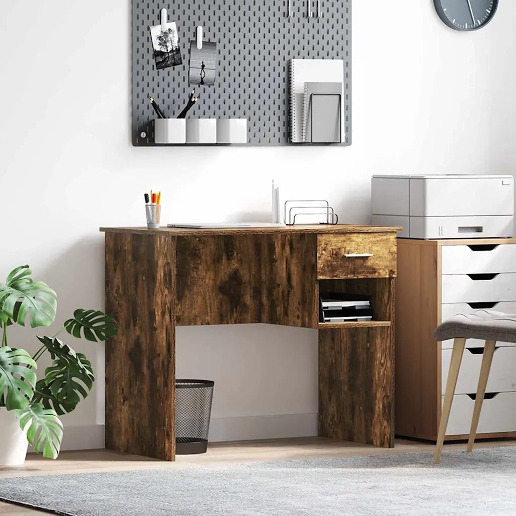 Scrivania Rovere fumé 90 x 49 x 75 cm Legno multistrato 869270