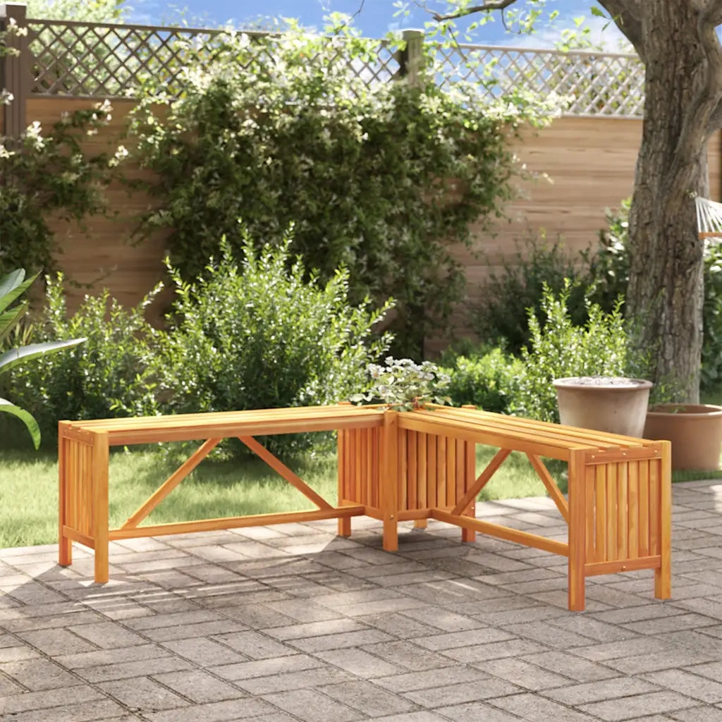 Panca Giardino Angolare e Fioriera 117x117x40cm Massello Acacia 46345