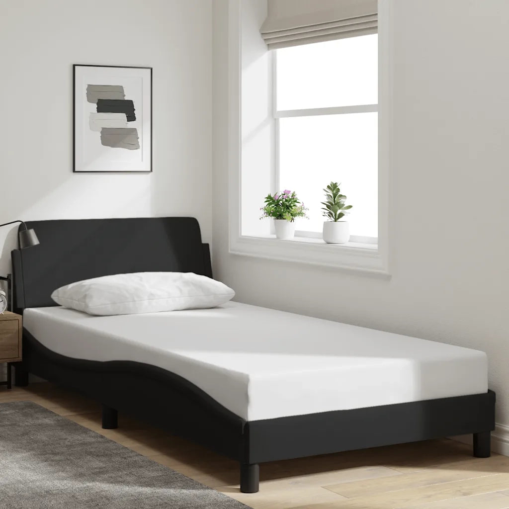 Giroletto-Struttura Letto Dover Nero 100x200 cm in Tessuto