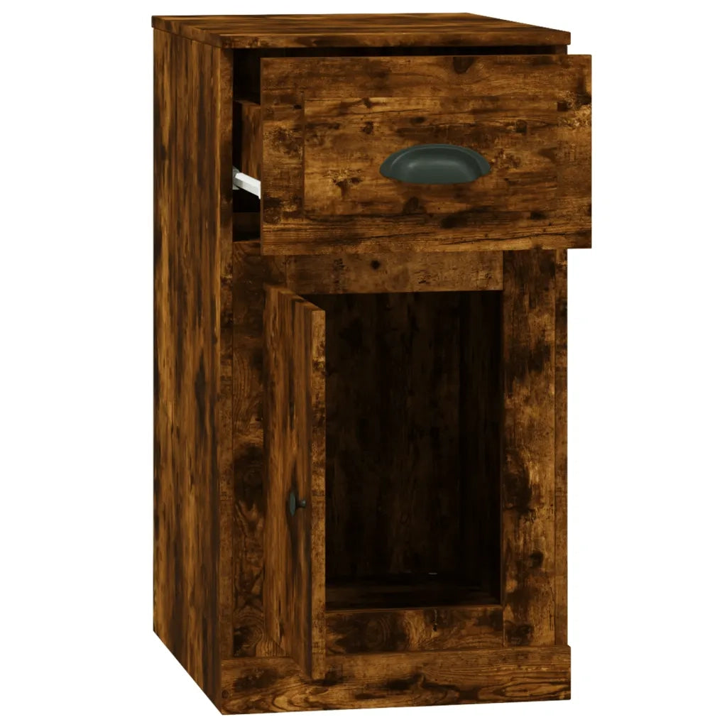 Mobiletto con Cassetto Rovere Fumo 40x50x75cm Legno Multistrato 816485