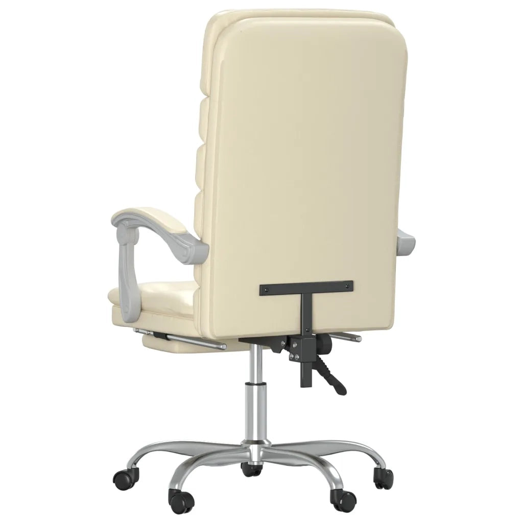 Poltrona da Ufficio Massaggiante Reclinabile Crema Similpelle 349730