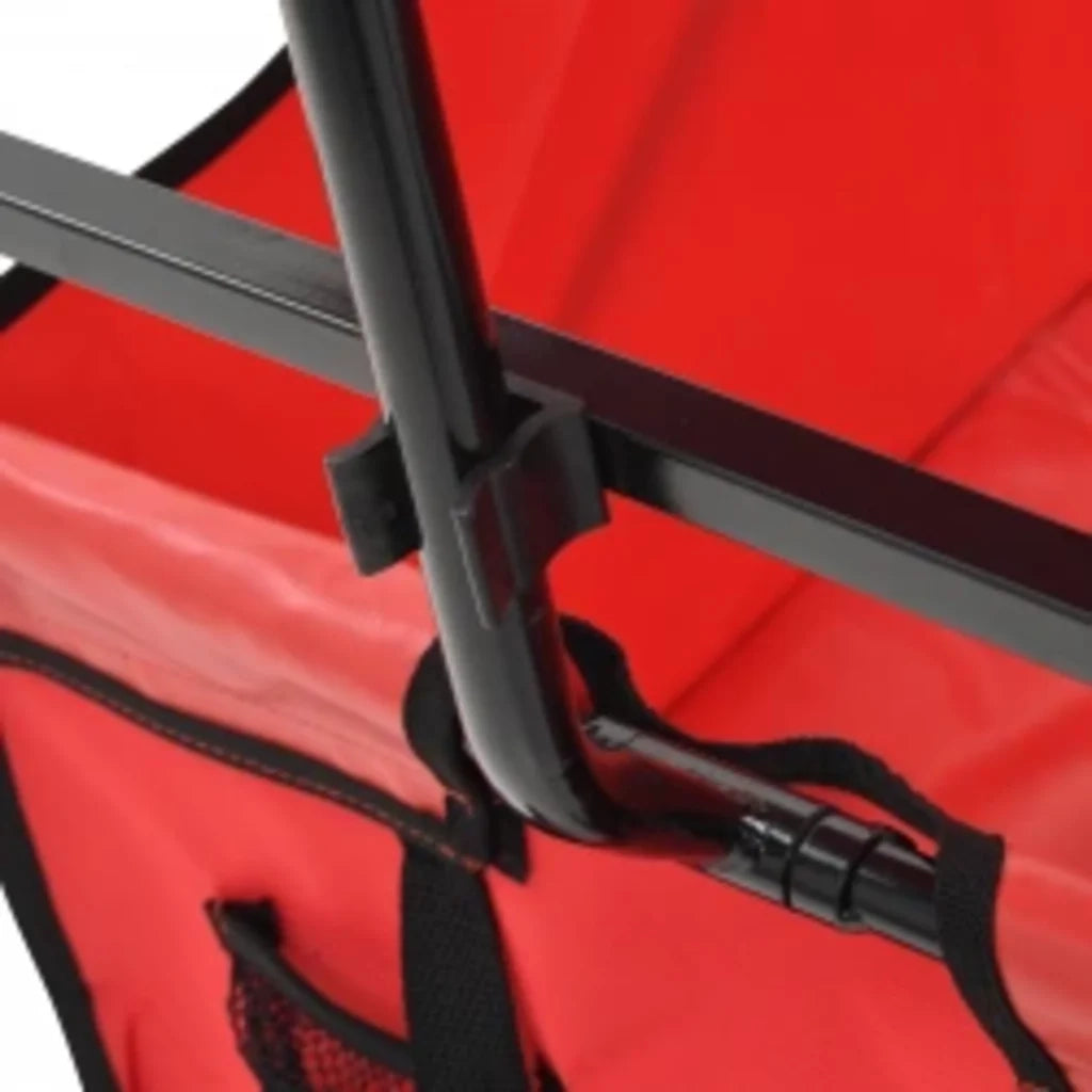 Carrello Pieghevole a Mano con Tettuccio in Acciaio Rosso CFW6307514