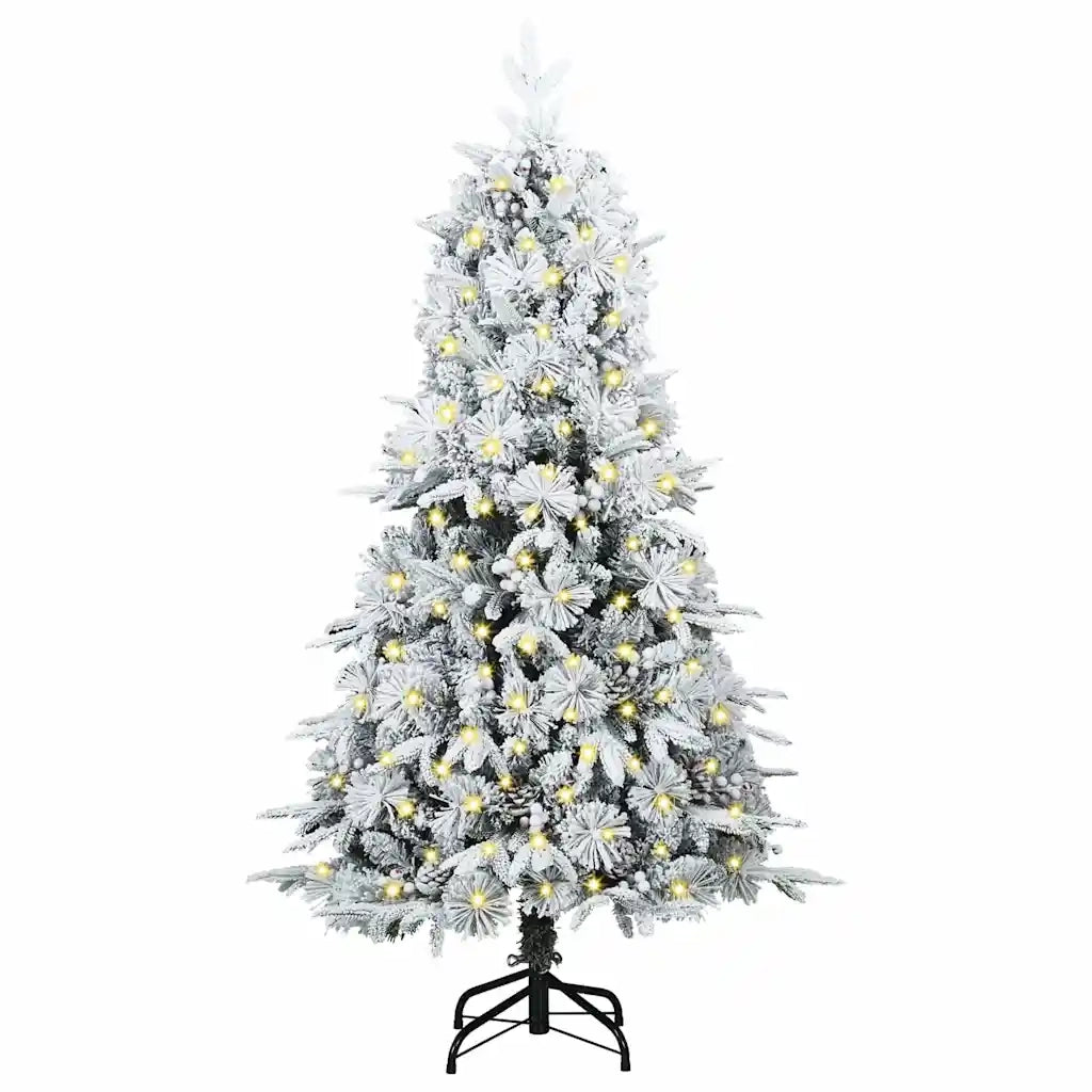 Albero di Natale | Decorazioni natalizie Artificiale con Rami Pieghevoli Bianco 150 cm