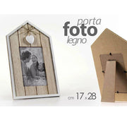 Trade Shop - Porta Foto Cornice Portafoto In Legno Decoro Cuore 17x28 Cm Da Appoggio 786372 -