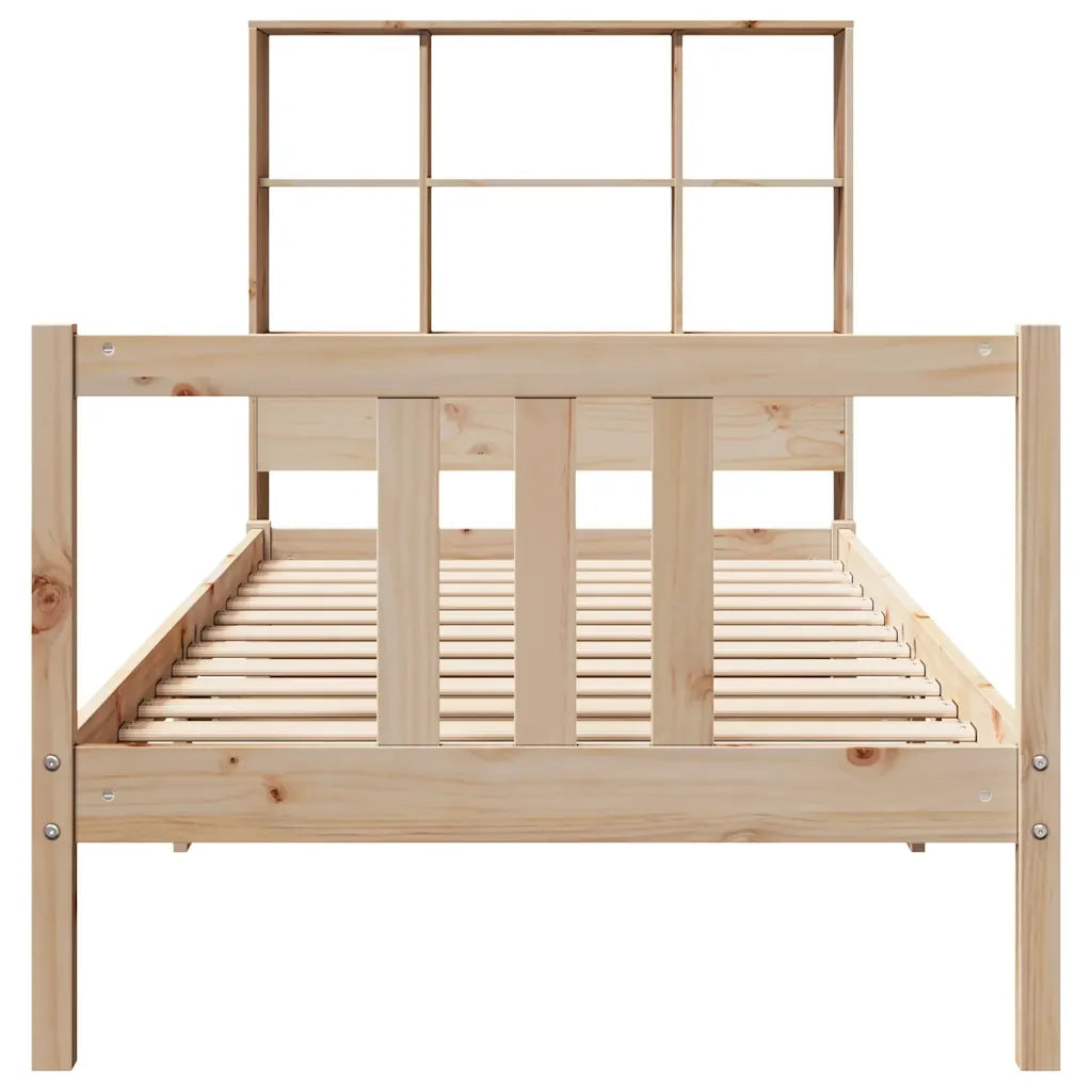 Letto Libreria senza Materasso 90x190 cm Legno Massello Pino