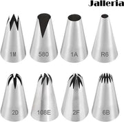 8 set di bocchette per spruzzare in acciaio inossidabile riciclabili, 8 grandi bocchette per spruzzare, adatte per decorare torte e dolci