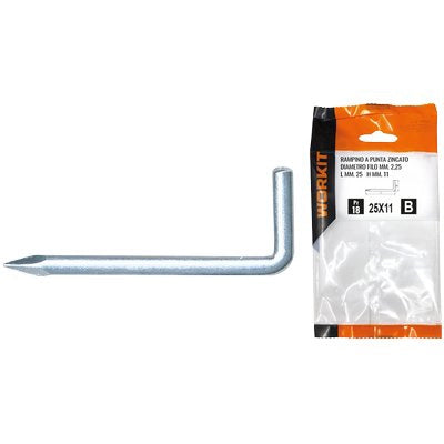 RAMPINO A PUNTA ZINCATO SELF WORKIT - MOD 19X60 MM 45X16,5X3,5 CF=PZ 10- 5 confezioni