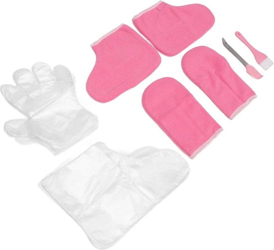 Spazzolino per mani e piedi con set di calze a paraffina - Manichette e calze a paraffina per conservare il calore.