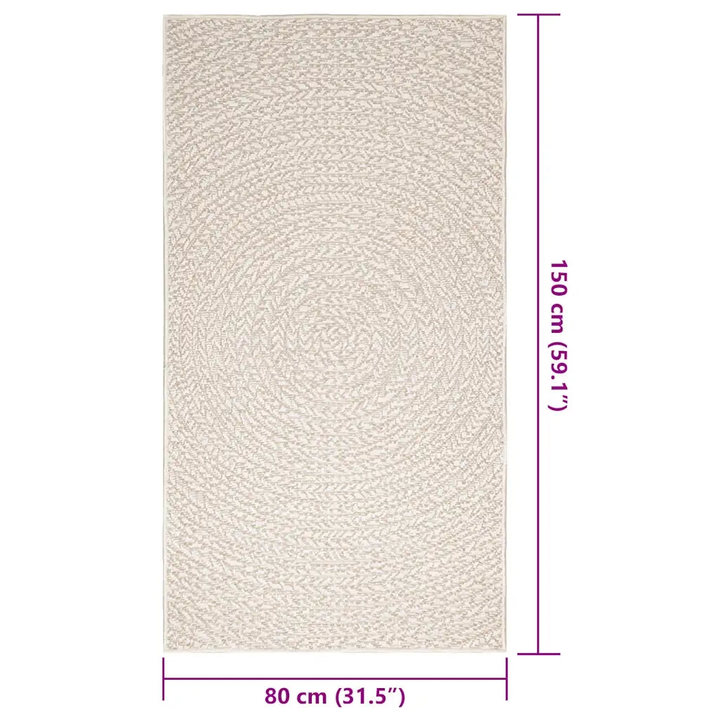 Tappeto ZIZUR Crema 80x150 cm Aspetto Iuta Interni ed Esterni 4010372