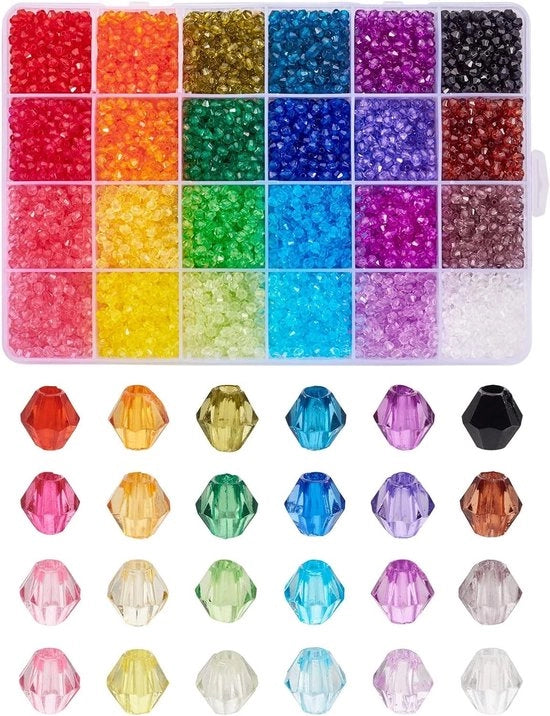 Set di Facette per Collane con 7896 pezzi in 24 colori per creare gioielli - Facette DIY per collane e bracciali