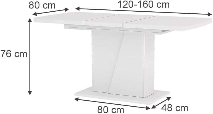 tavolo da pranzo allungabile Fenaro, Bianco, 120 x 80 cm estensibile, allungabile con prolunga per dimensioni del tavolo flessibili