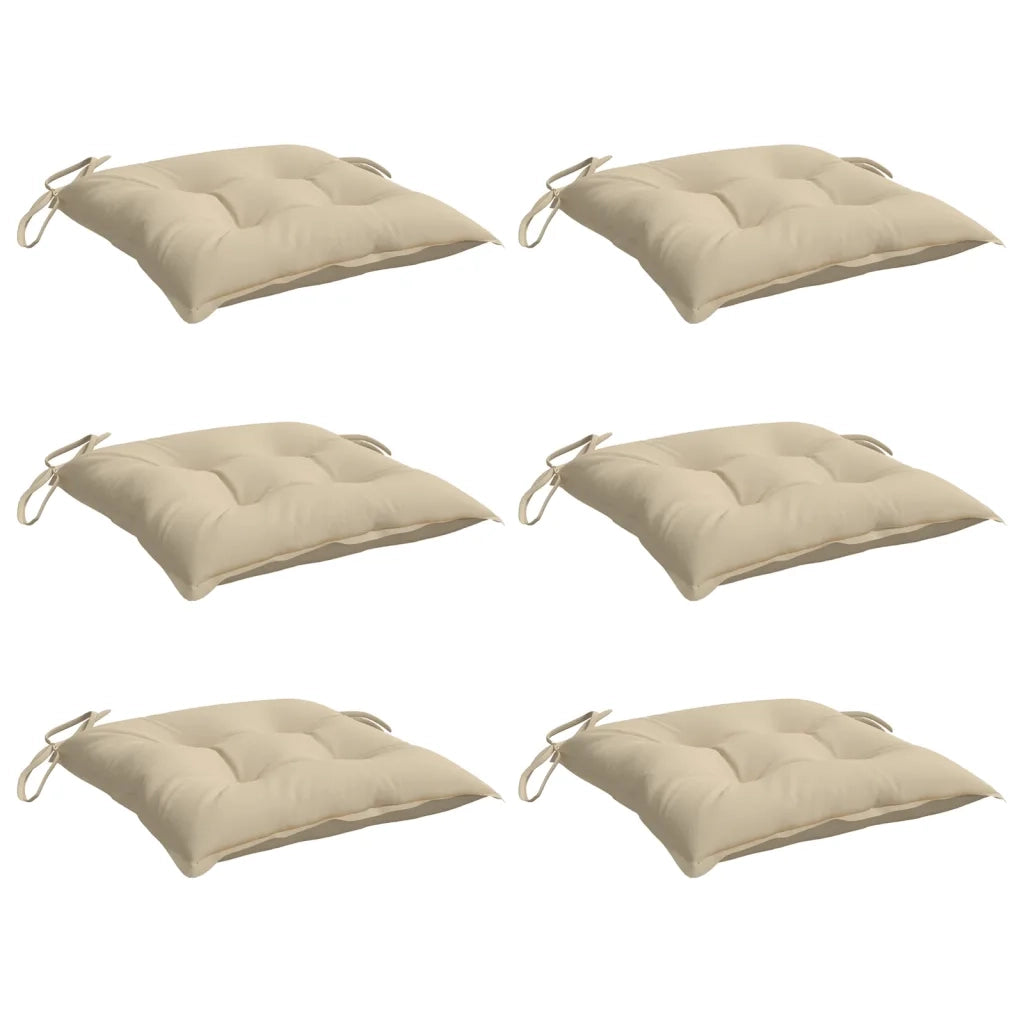 Cuscini per Pallet 6 pz Beige 50x50x7 cm Tessuto Oxford 361518