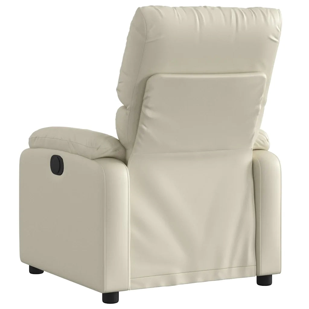 Poltrona da Massaggiante | Sedia Relax Reclinabile Crema Similpelle
