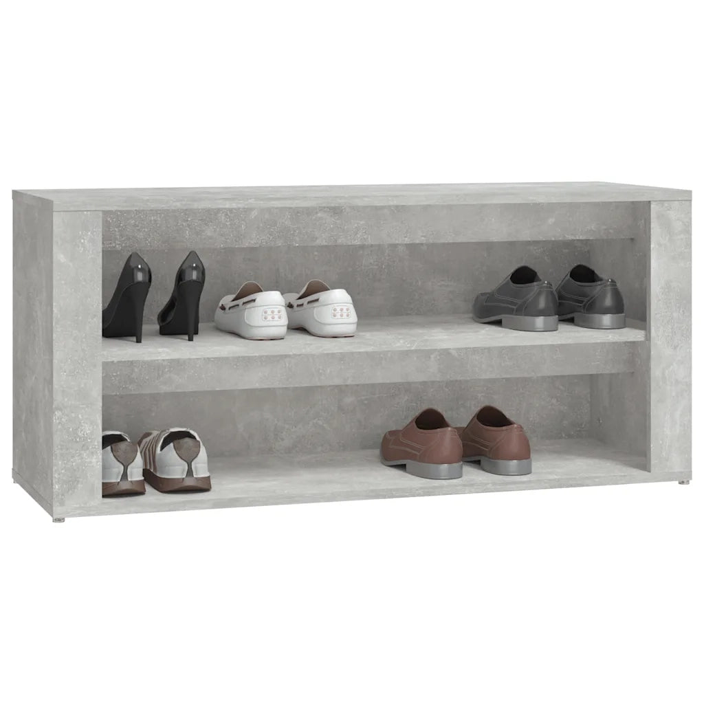 Scarpiera Grigio Cemento 100x35x45 cm in Legno Multistrato cod mxl 37170
