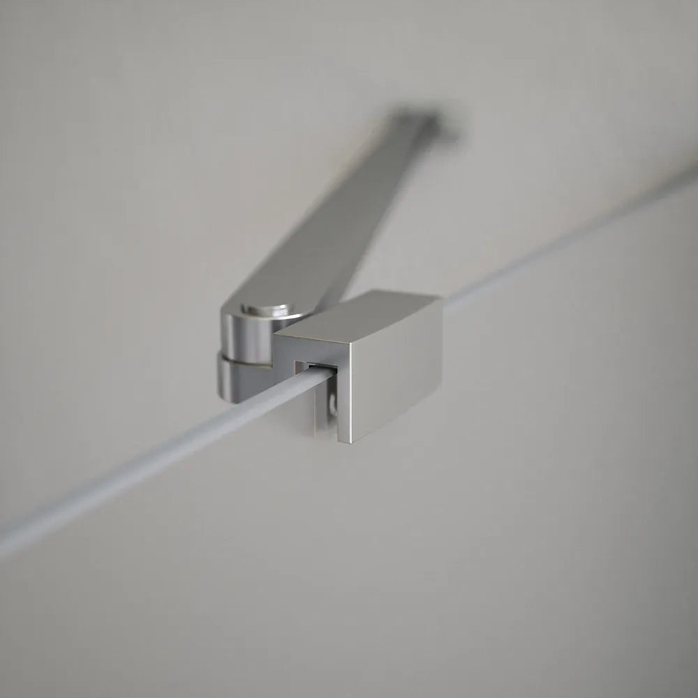 Box doccia 75x80cm con apertura a battente e parete fissa, profili cromati e vetro da 6mm opaco h195 | Elba