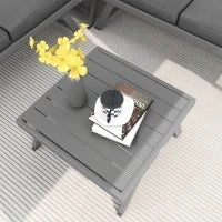 Set da Giardino ad Angolo e Convertibile, 4 Pezzi con 2 Divani, 1 Poltrona d'Angolo e 1 Tavolino, Grigio