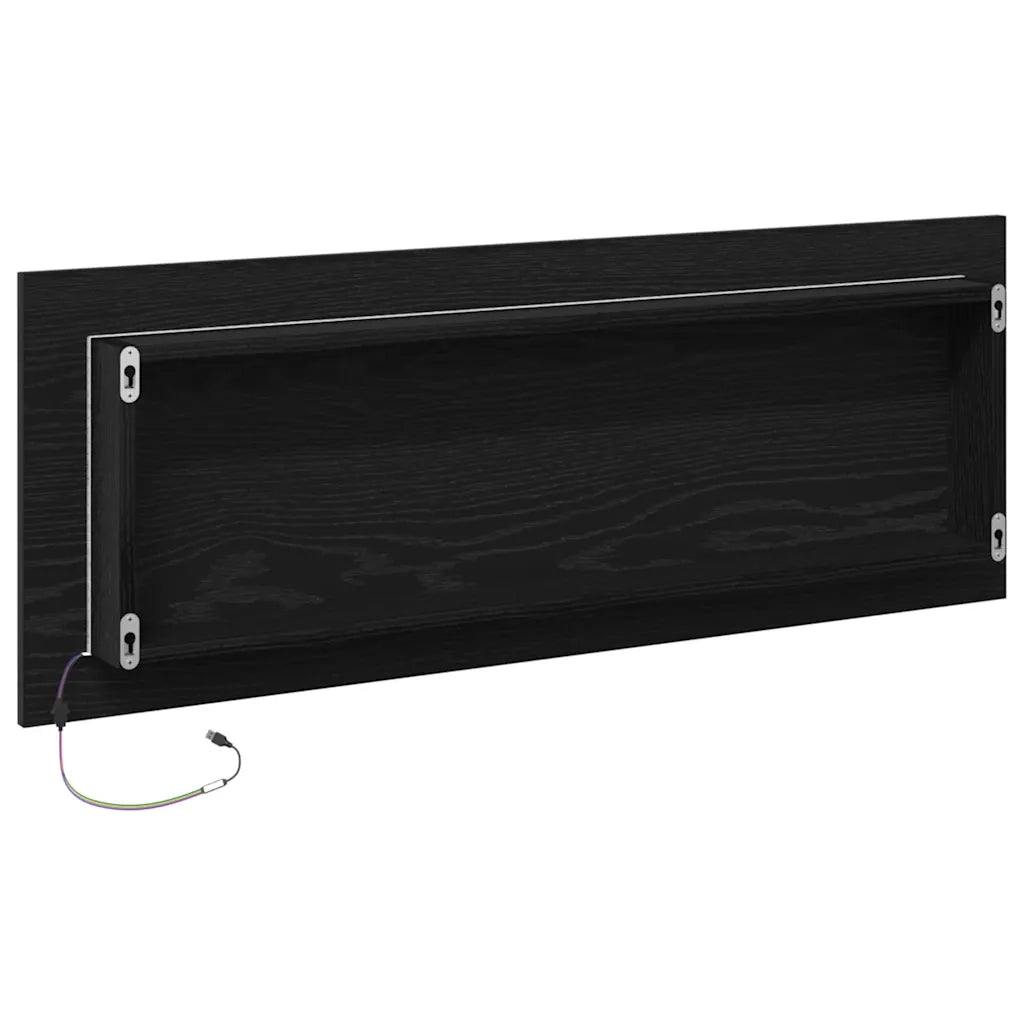 Specchio da Bagno | Specchio decorativo LED Rovere Nero 100 x 8,5 x 37 cm Vetro