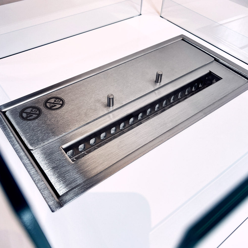 Camino a Bioetanolo da Pavimento 70x70x35 cm Panarea Bianco