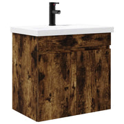 Mobile Bagno | Armadio da bagno con rubinetto Rovere Fumo 61 x 40 x 74,5 cm