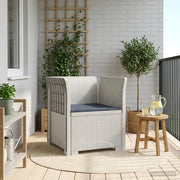 Poltrona a 1 Posto con Cuscino Aspetto Rattan PP Bianco 8011863