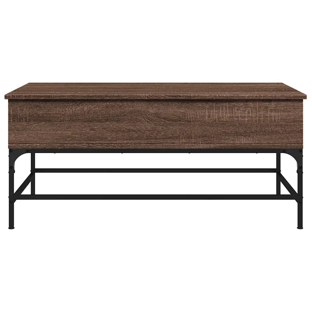 Tavolino Rovere Marrone 100x50x45cm Legno Multistrato e Metallo 845400