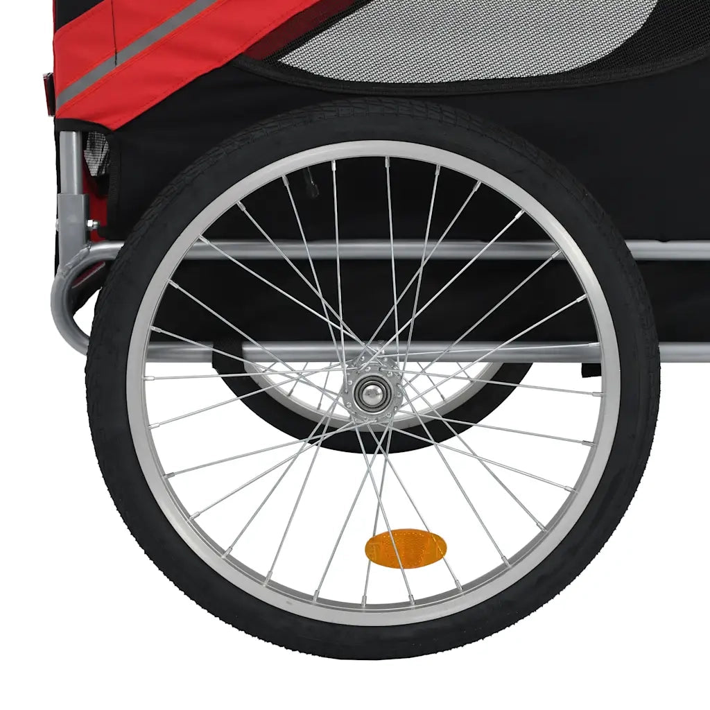 Rimorchio da Bici per Animali Domestici Rosso e Nero