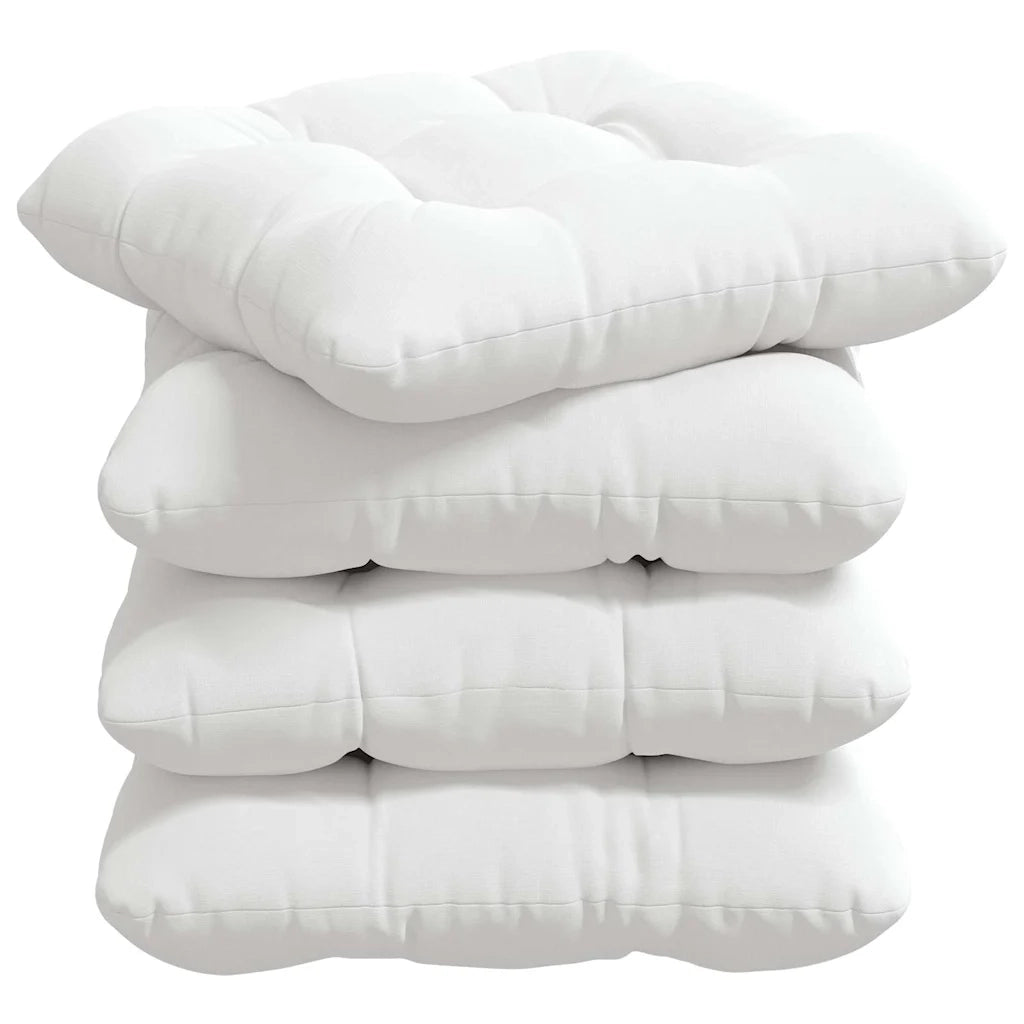 Cuscini per Seduta 4 pcs Bianco 40 x 40 x 12 cm Tessuto