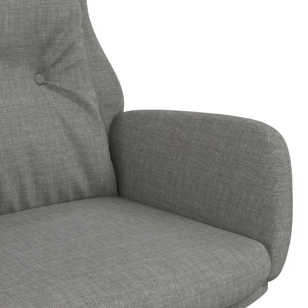 Poltrona | Sedia Relax Rilassante Grigio Chiaro in Tessuto