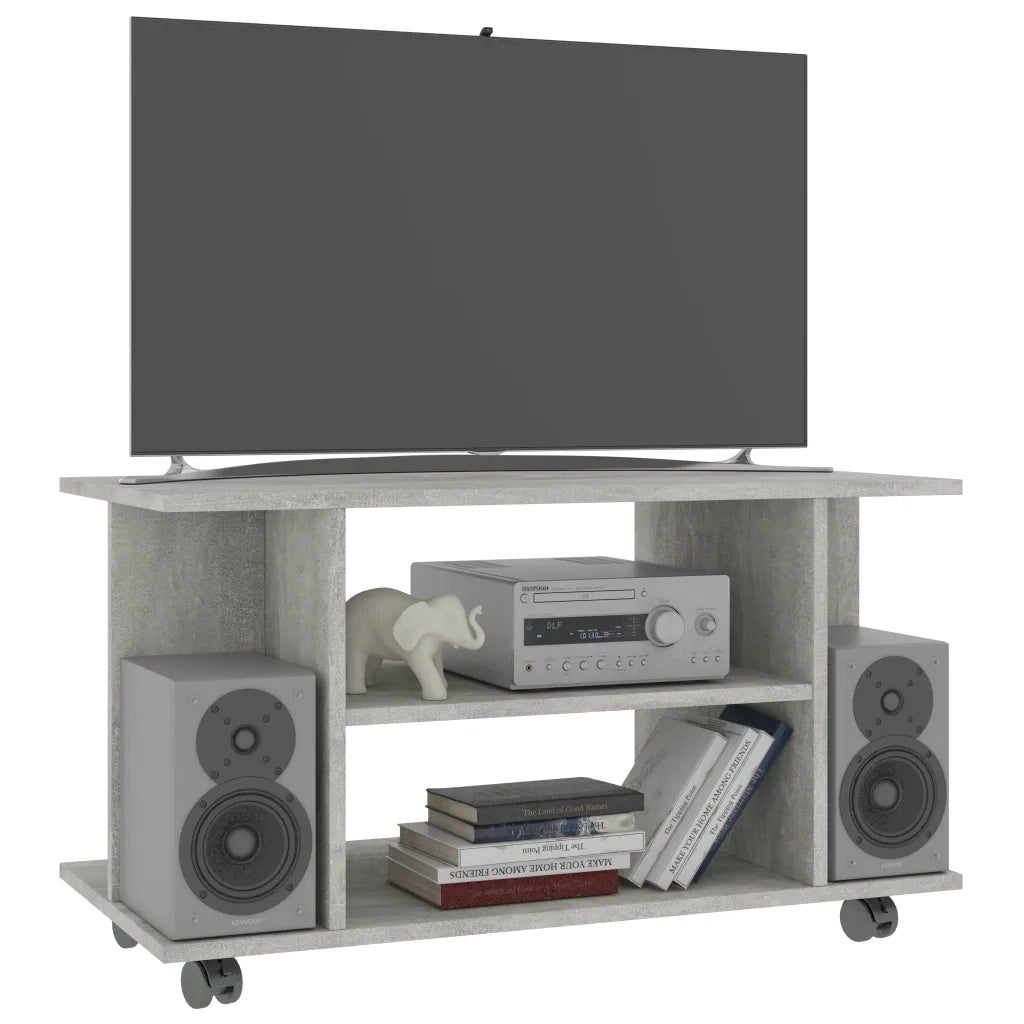Mobile TV con Ruote Grigio Cemento 80x40x40 cm in Multistrato cod mxl 14007