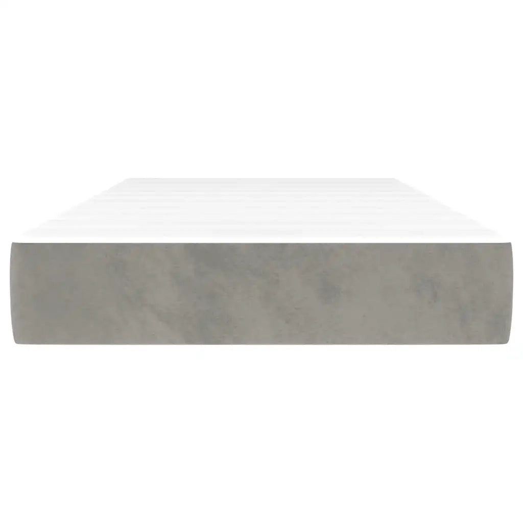 Materasso a Molle Insacchettate Rigidit¨¤ Media Grigio Chiaro 80x210x20 cm in Velluto