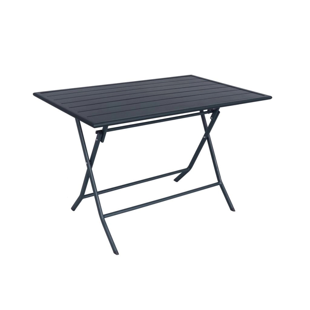 Tavolo da Giardino Pieghevole in Acciaio Malibu' Grigio 122 x 76 x 72 cm