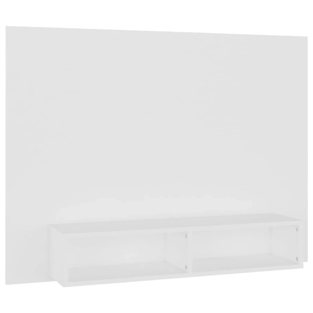 Mobile TV multimediale mensola TV credenza TV montaggio a parete adatto per sala da pranzo soggiorno camera da letto 120 x 23,5 x 90 cm legno ingegnerizzato bianco 02_0027748