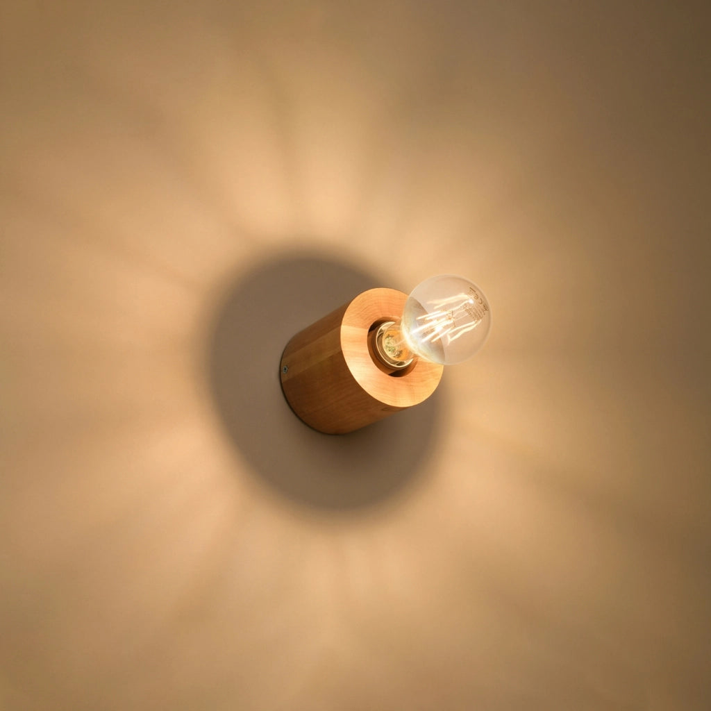 Applique DUARTE in legno chiaro E27 Pure Lume PU0673