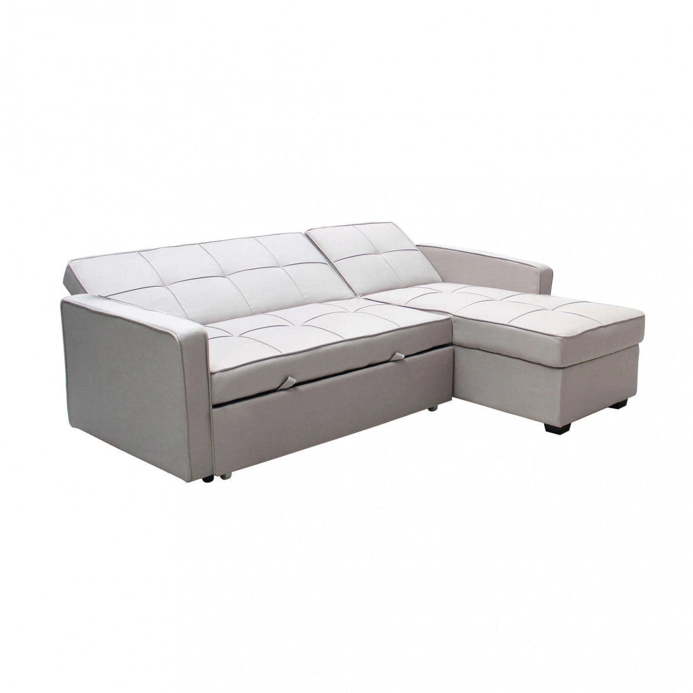 Divano Letto Cedric 208x87/145x88 cm  in Tessuto Tortora