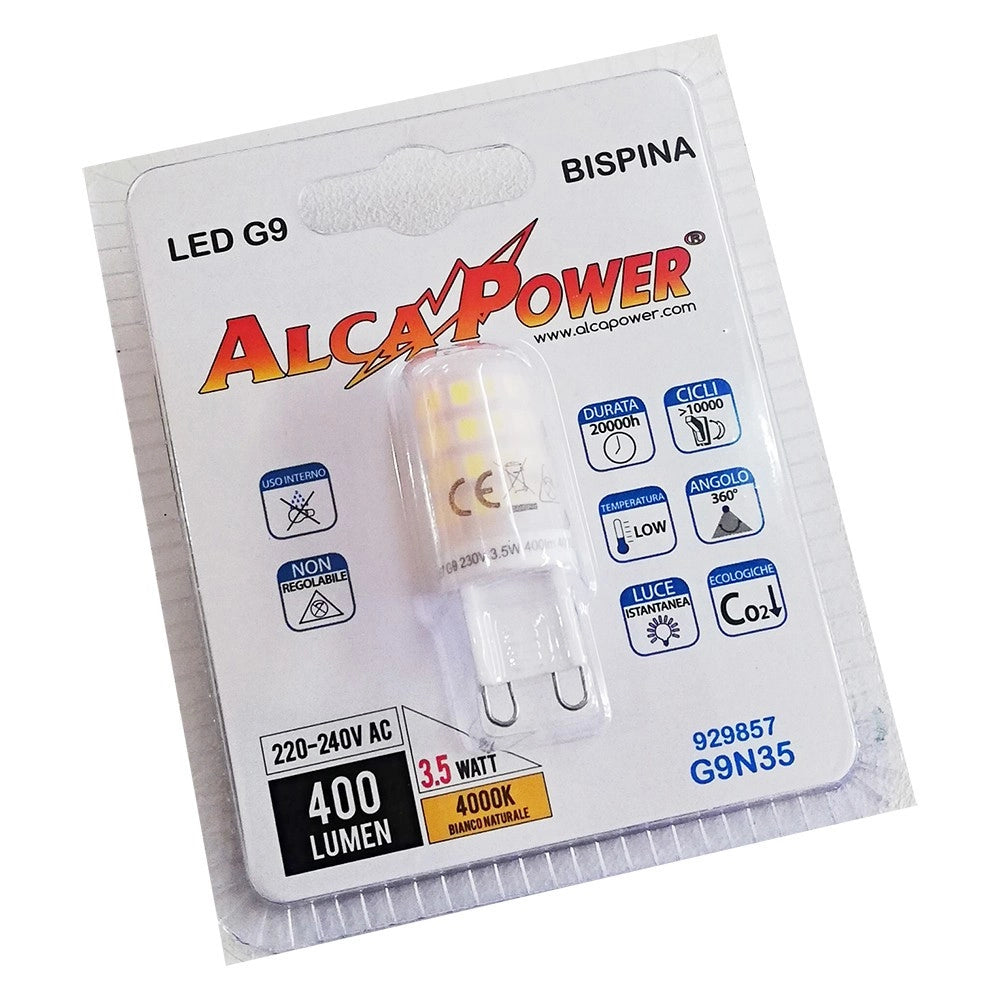 Alca power g9 3,5w 220v 400lm 4000k lampadina bispina a led