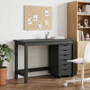 Set scrivania e mobiletto su ruote MOSS 2 pz Grigio 3438787
