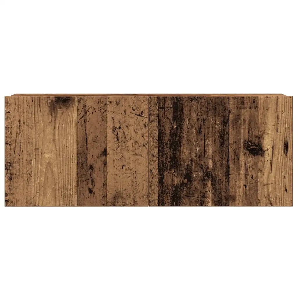Set Mobile TV 6 pz-Set di 6 Credenza per TV Montato a Parete Legno Antico in Truciolato 385125
