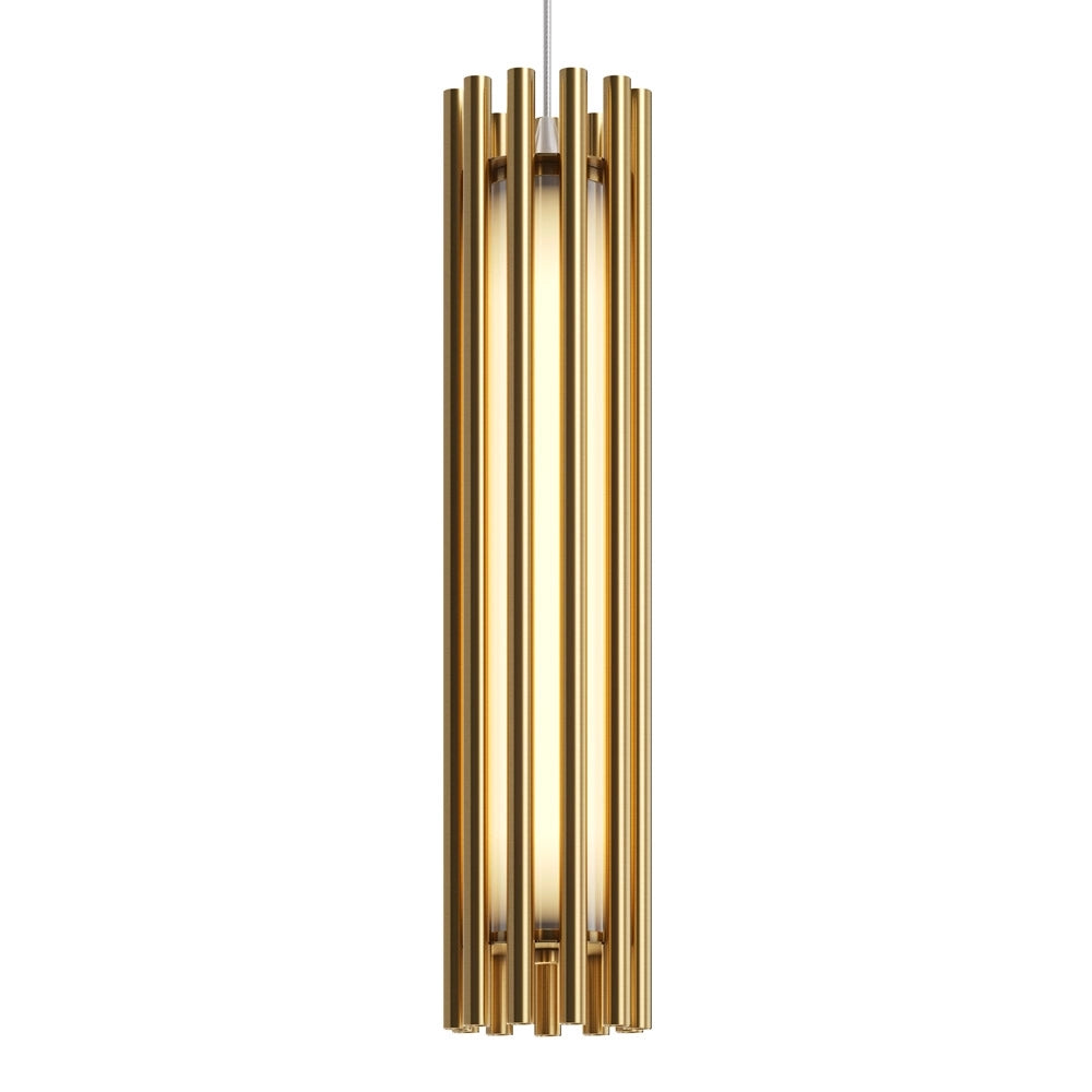 Sospensione Contemporanea Sonata Led Alluminio Ottone Diffusore In Vetro Oro