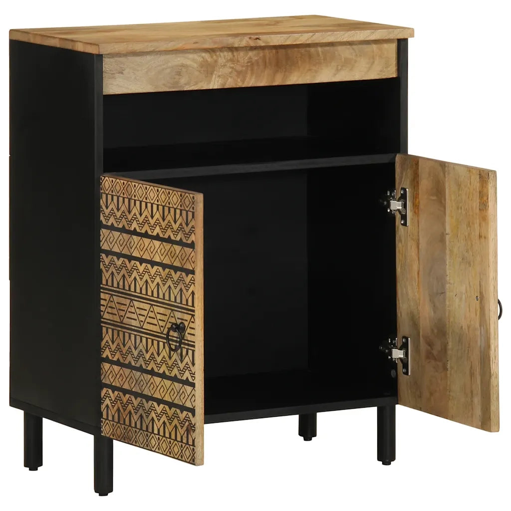 Credenza | Madia | Buffet da pranzo | Armadio da pranzo 60x33,5x75 cm in Legno Massello di Mango Grezzo