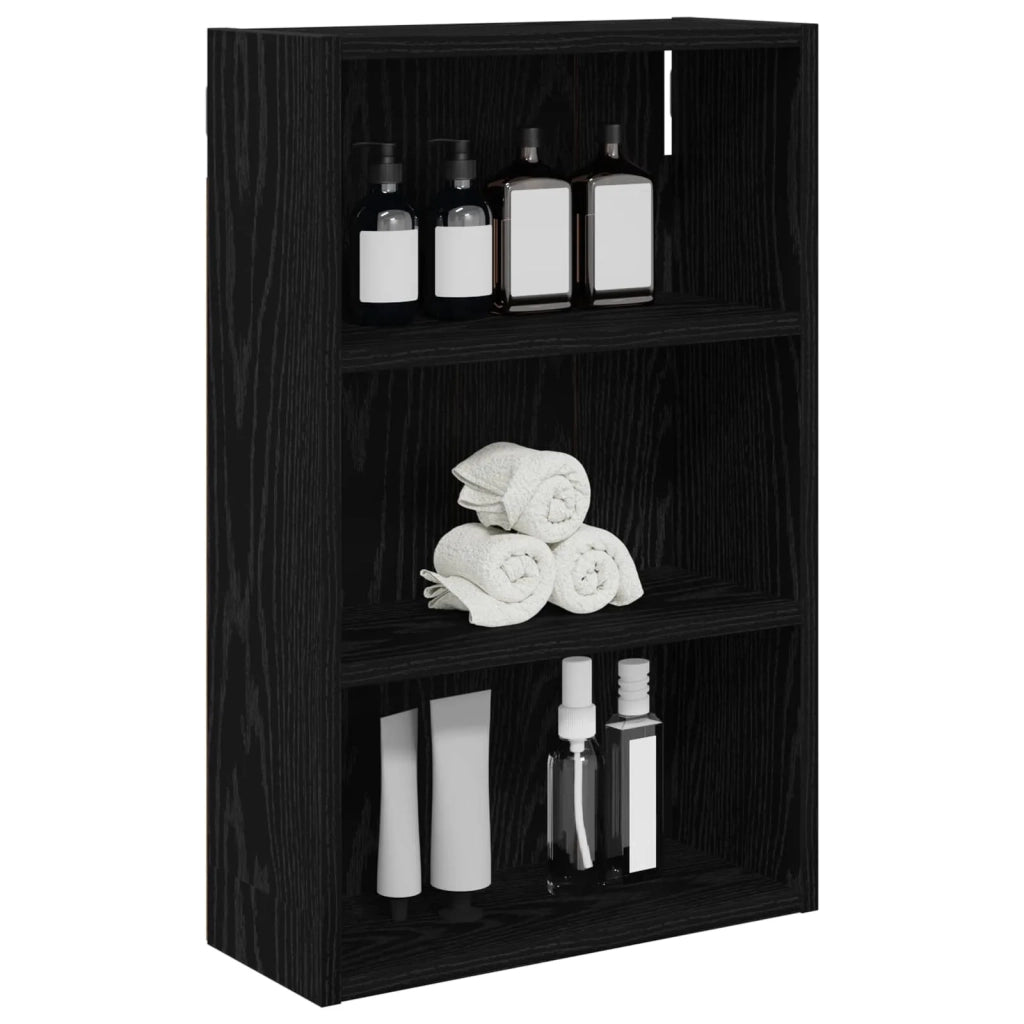 Armadio da bagno a muro Rovere Nero 40 x 16 x 62,5 cm
