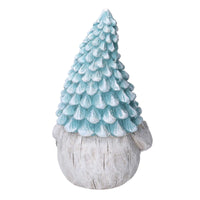 Gnomo resina azzurro seduto con led cm Ø21,5xh36,5