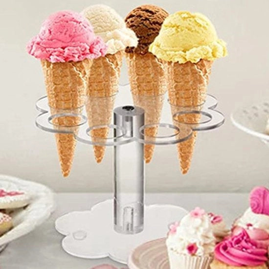 Display per Gelato con 8 aperture per matrimoni e feste di compleanno. Materiale in acrilato trasparente. Ideale per bar e pasticcerie.