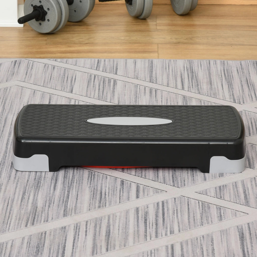Step Fitness per Aerobica 68x29xh10-15 cm Altezza Regolabile in Plastica Nero e Rosso