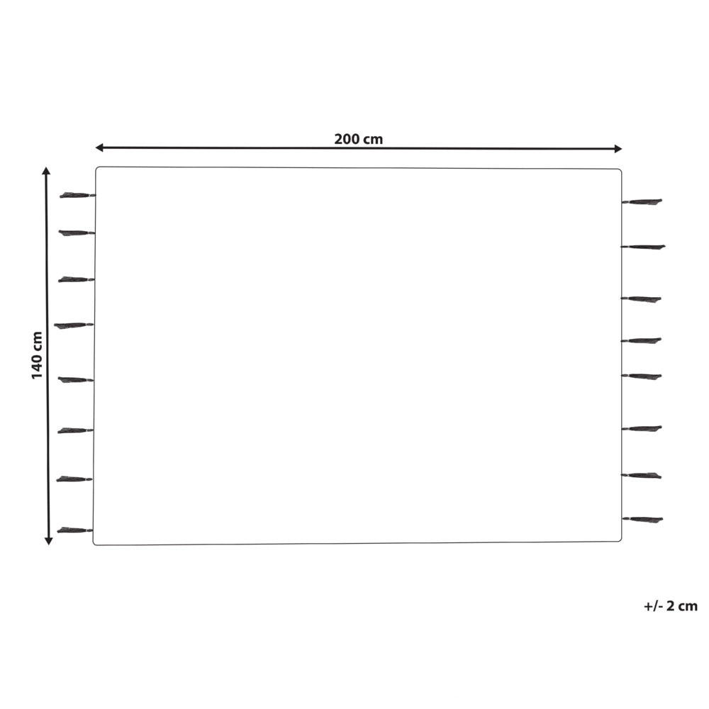 Tappeto cotone bianco sporco e nero 140 x 200 cm motivo geometrico nappe moderno orientale nappe