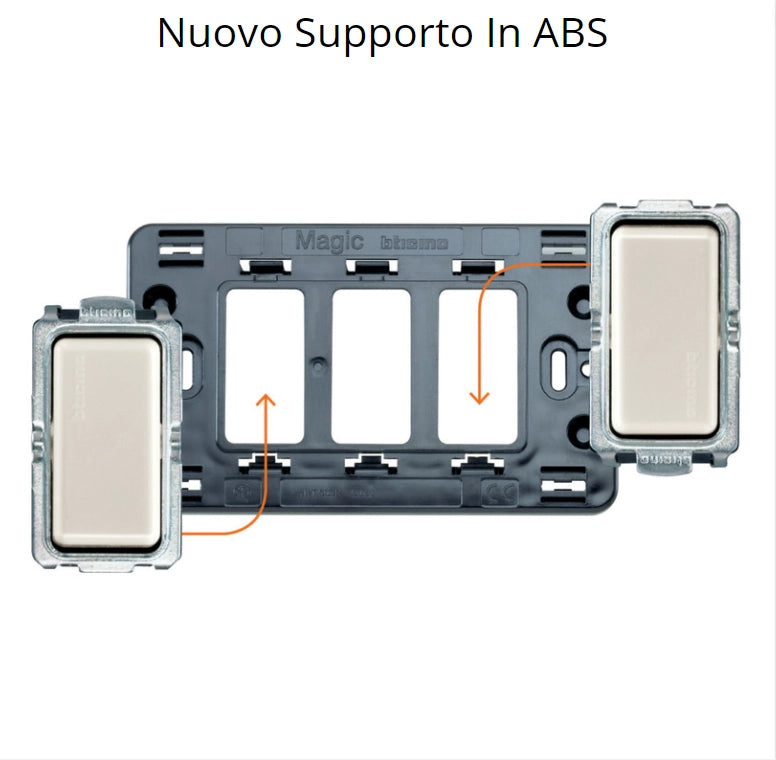 Commutatore doppio tasto con interblocco 1-0-2 serie bticino magic 5052n