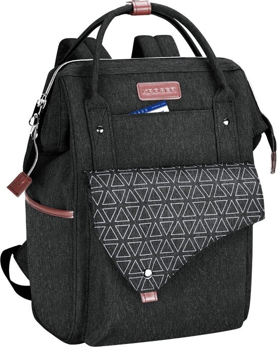 Borsa da Spalla per Donna per Scuola Borsa da Laptop 15,6 Pollici Borsa da Scuola Borsa da Giorno impermeabile per Università/ Viaggi/Lavoro Uomo/Donna, Nero
